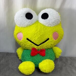 Keroppi Frog Plush Doll Toy 10" Fuzzy Fluffy Sanrio Round 1 Happy Series W/ Tag